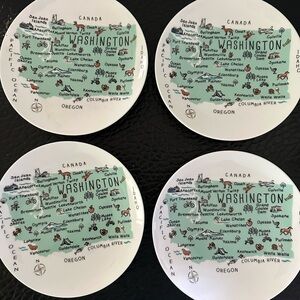 222 FIFTH MY PLACE WASHINGTON PORCELAIN
Set Of 4 6.5" Appetizer Plates.